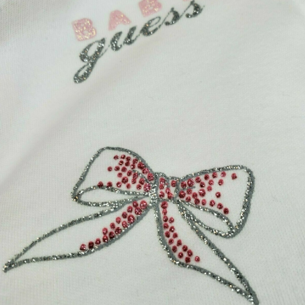 Guess Baby Cream Bow Long Sleeve Romper 3-6M - Picture 4 of 10